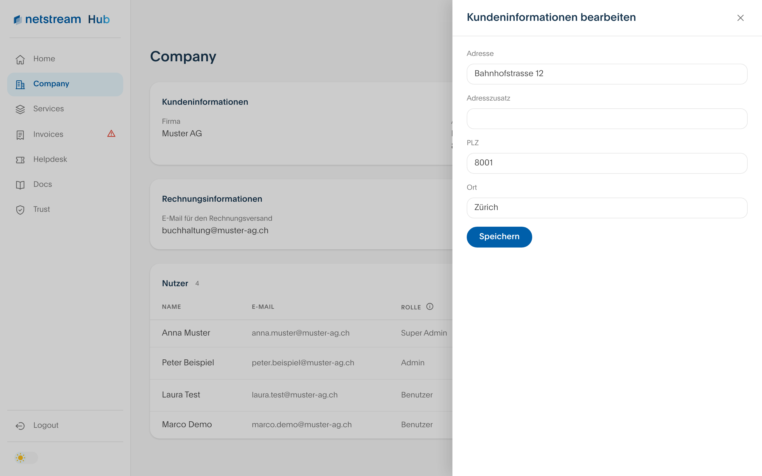 Kundeninformationen bearbeiten